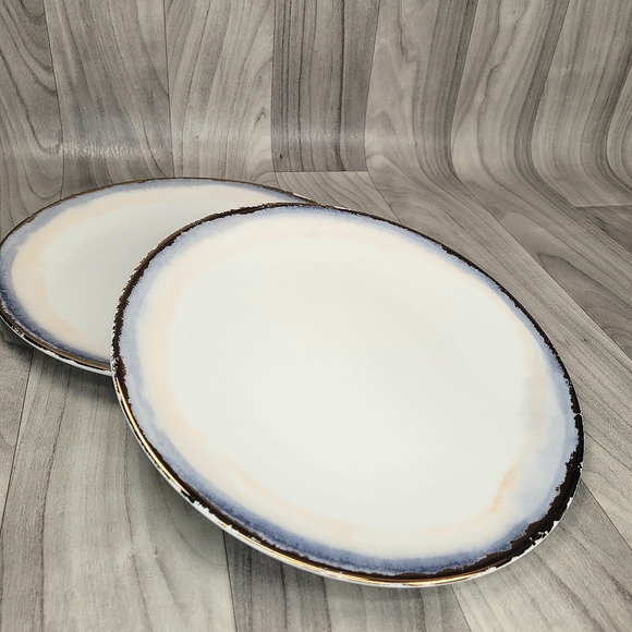 Lenox Summer Radiance Dinner Plate LOT of 2 Durable China  Blue Gold 11" - Picture 2 of 9